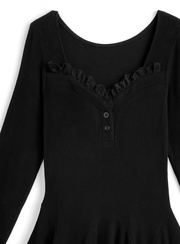 レースフレアミニワンピース