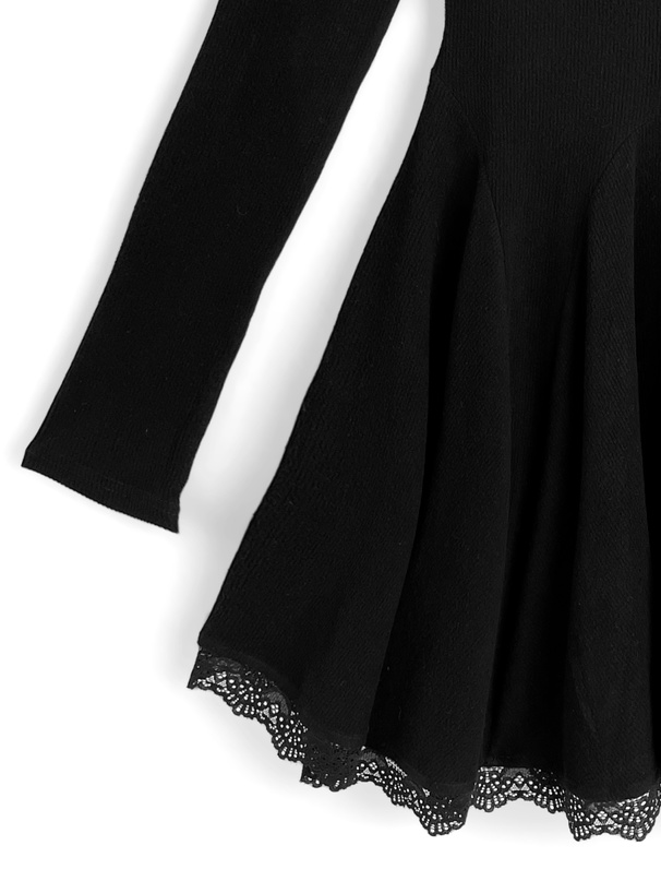 レースフレアミニワンピース