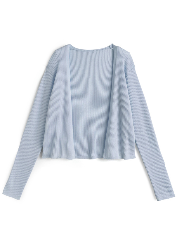 パンチングレースキャミソール×カーディガンアンサンブル