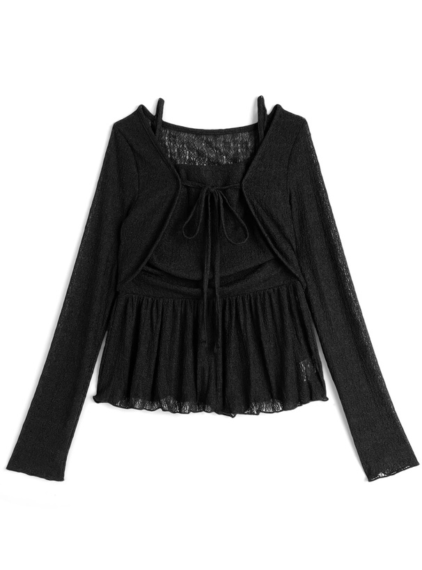 リボンボレロ×フリルキャミソールアンサンブル[ks167]