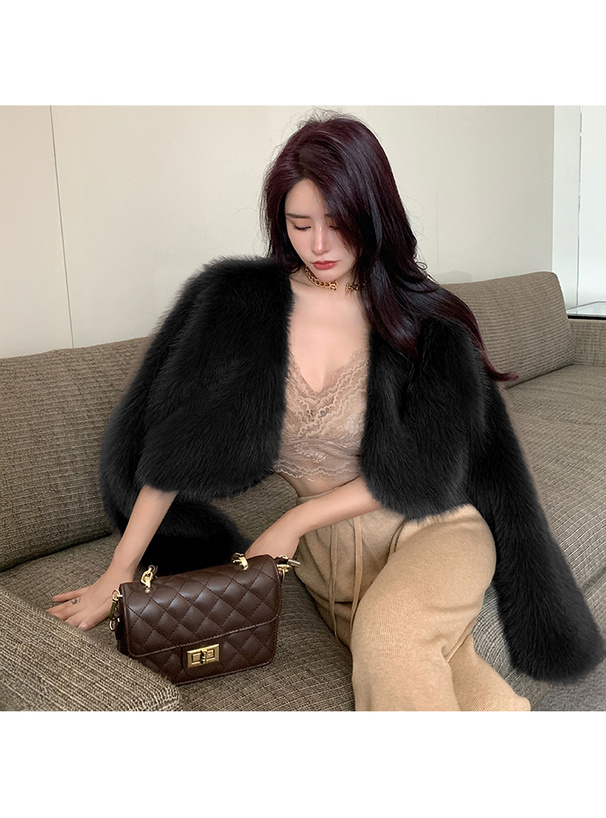 ファーショート丈ジャケット[ks178] | レディースファッション