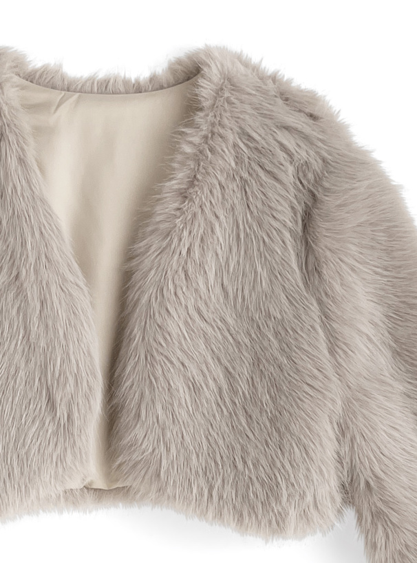 ファーショート丈ジャケット[ks178] | レディースファッション