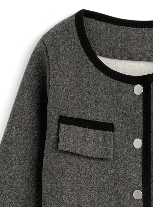 配色ラインジャケット×タイトミニスカートセットアップ