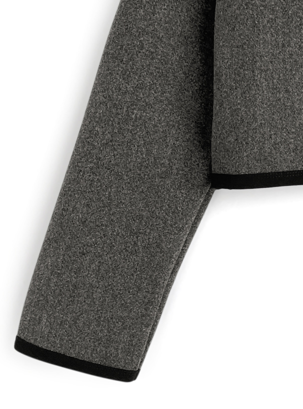 配色ラインジャケット×タイトミニスカートセットアップ