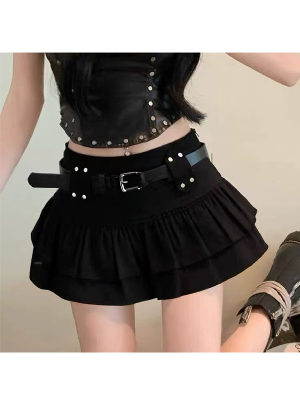 ILLIT アイリット BEB ベルト&インパン付きフリルティアードミニ