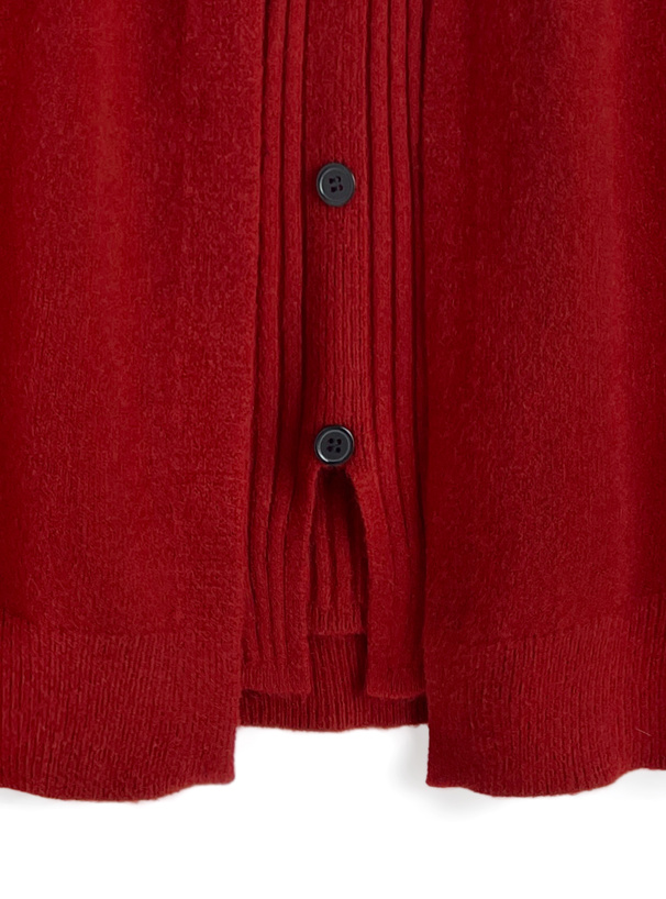 カーディガン×ベアトップニットアンサンブル