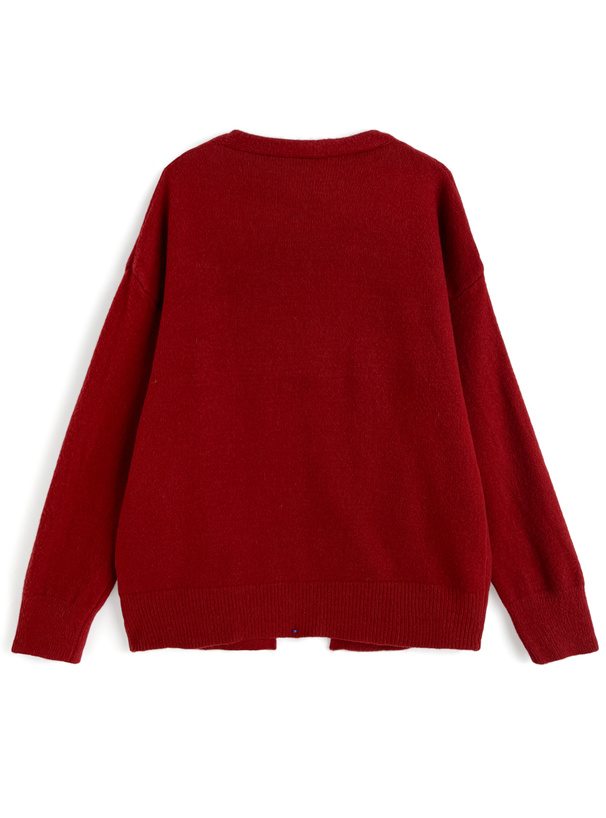 カーディガン×ベアトップニットアンサンブル