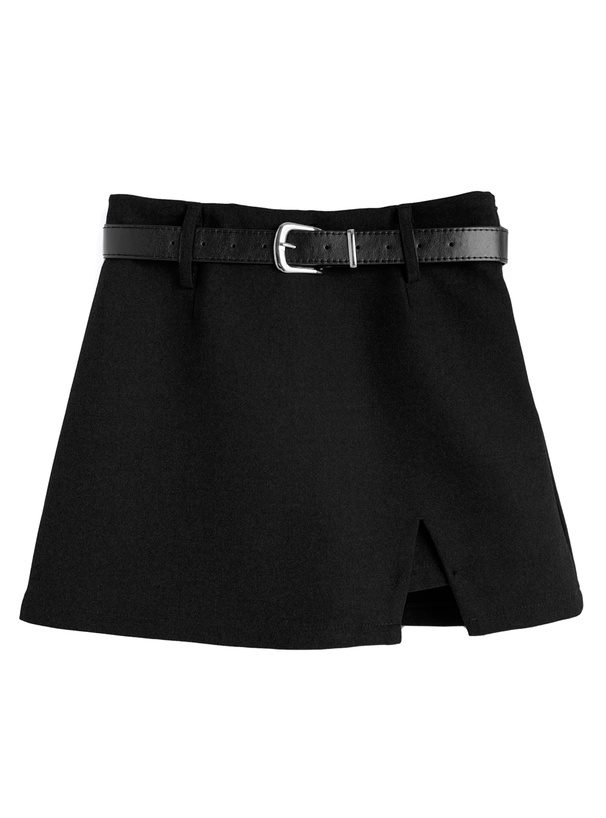 ベルト付きスリットミニスカートパンツ[ks199] | レディース