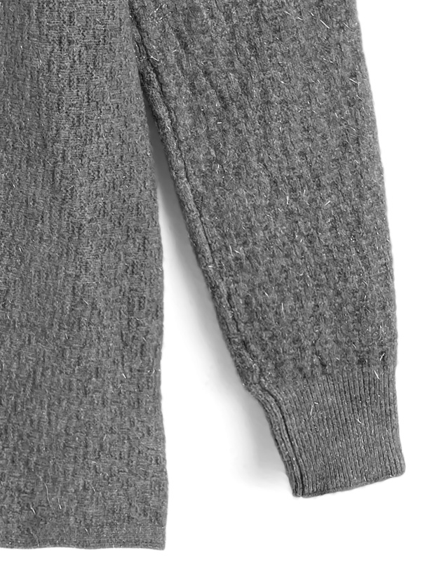 ワンショルダーリボンラメニットミニワンピース