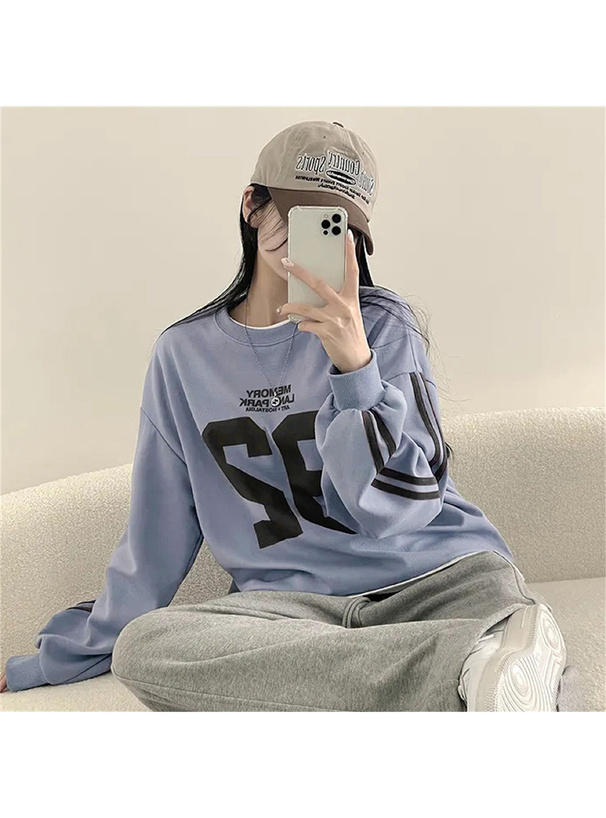 ナンバーロゴプリントスウェットトップス[ks204] | レディース