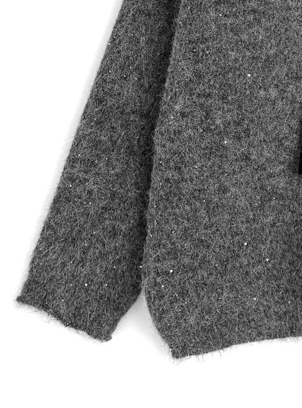 前後2Wayベロアリボンスパンコールニットトップス