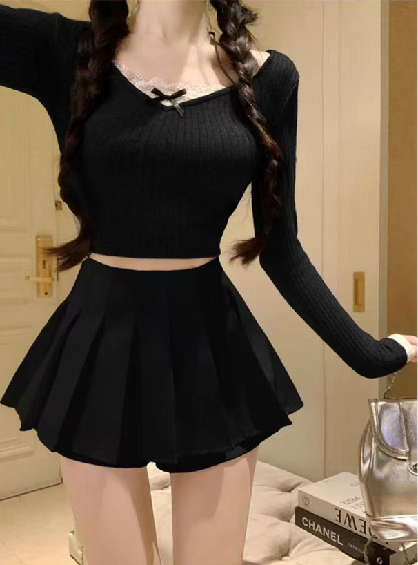 プリーツミニスカートパンツ