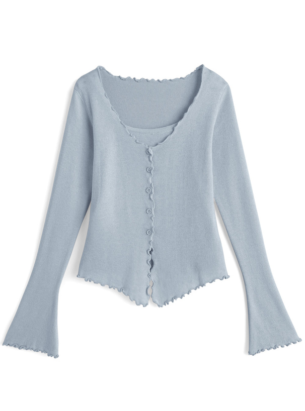 メロウフリルレイヤード風ニットトップス