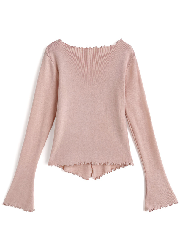 メロウフリルレイヤード風ニットトップス