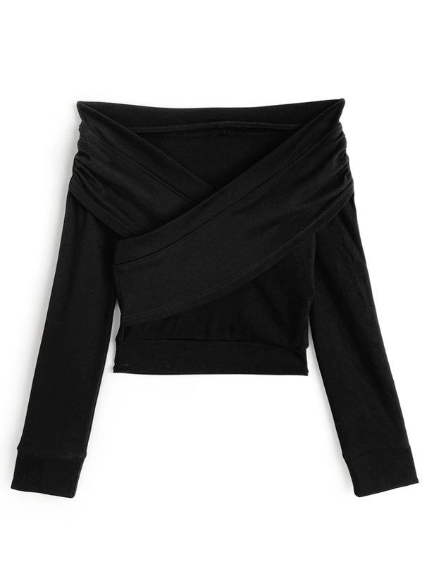 クロスデザインオフショルダートップス