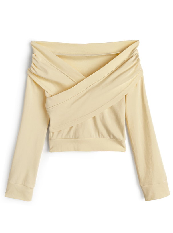 クロスデザインオフショルダートップス