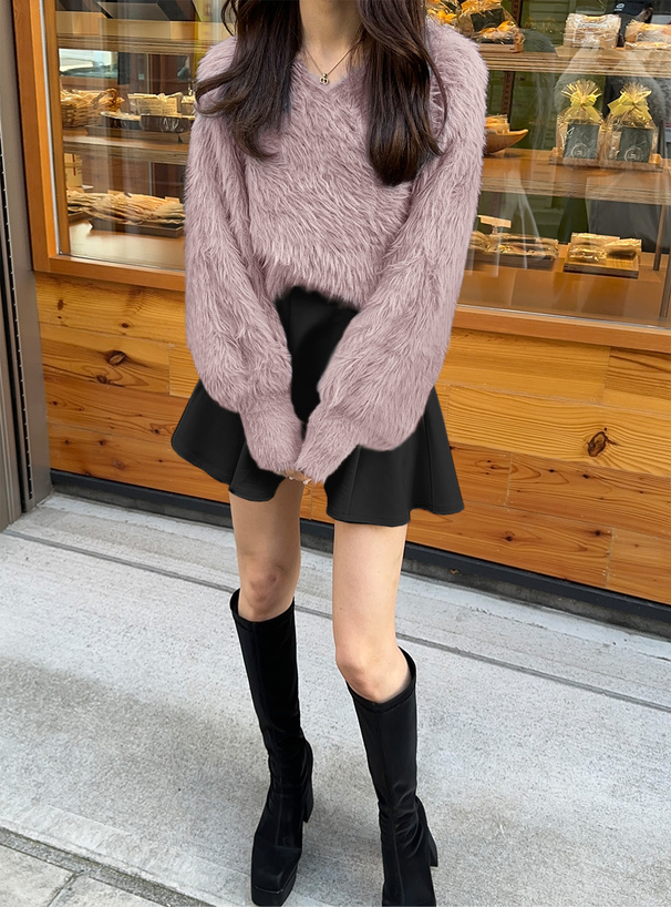 フェザーニットカシュクールトップス