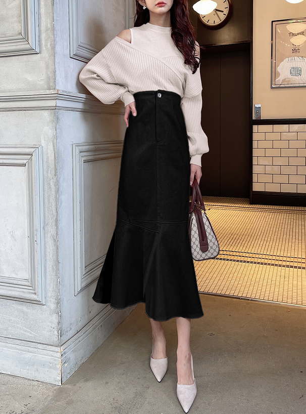 ツイルハイウエストマーメイドスカート[kz56] レディースファッション通販のグレイル(GRL)【公式】