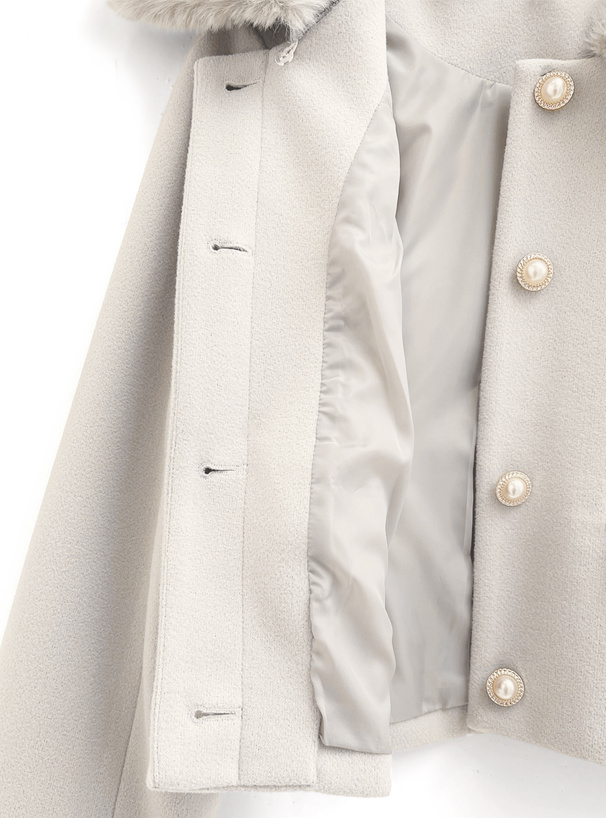 ビジューボタンファーショート丈コート[kz579] | レディース