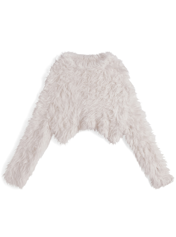 ショート丈シャギーニットトップス