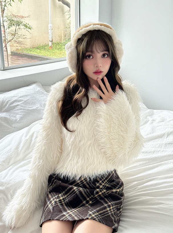 ショート丈シャギーニットトップス[kz653] | レディースファッション