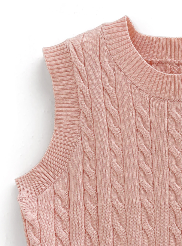 ケーブル編みノースリーブニットトップス