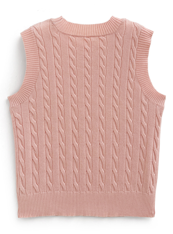 ケーブル編みノースリーブニットトップス