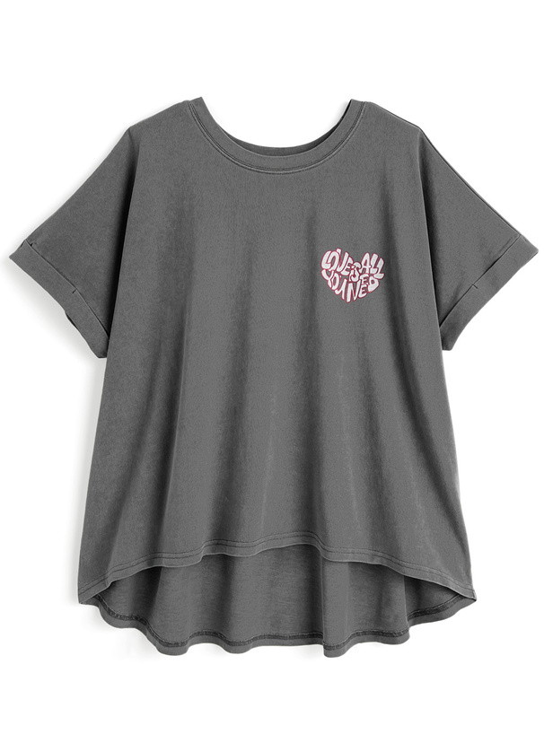 ピグメントロゴプリントルーズTシャツ