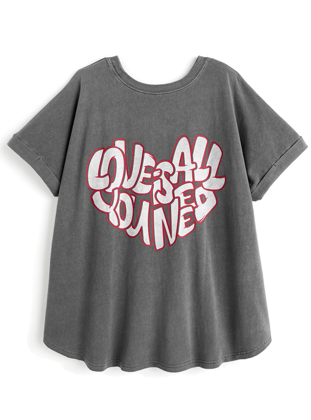 ピグメントロゴプリントルーズTシャツ