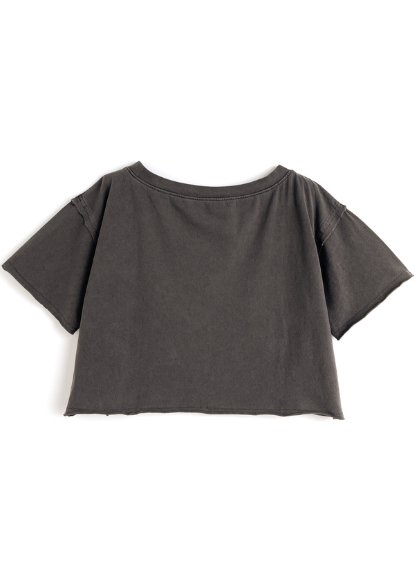 2Wayピグメントロゴクロップド丈Tシャツ