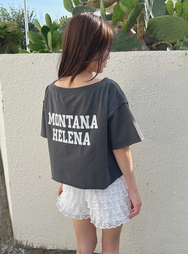 2Wayショート丈プリントTシャツ