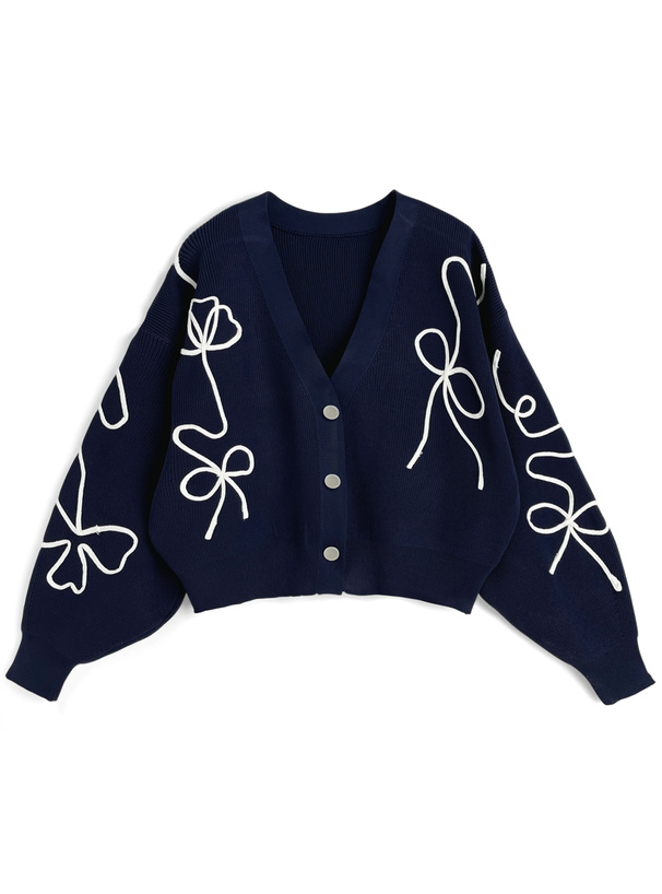 ヨッシー刺繍のグレーのカーディガン MからL ヨッシー刺繍のグレーのカーディガン MからL ヨッシー刺繍の