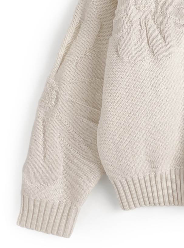 フラワージャガードニットカーディガン