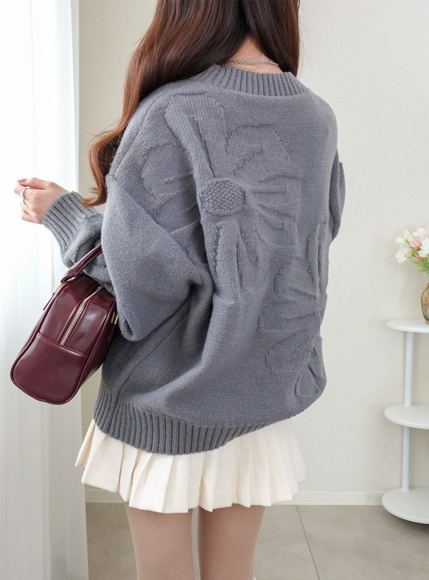 フラワージャガードニットトップス[kz673] | レディースファッション