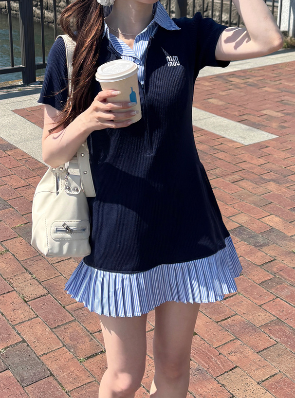 GYDA ストライプ 半袖ミニワンピース GYDA タグ付き新品ストライプ 半袖ミニワンピース S - メルカリ