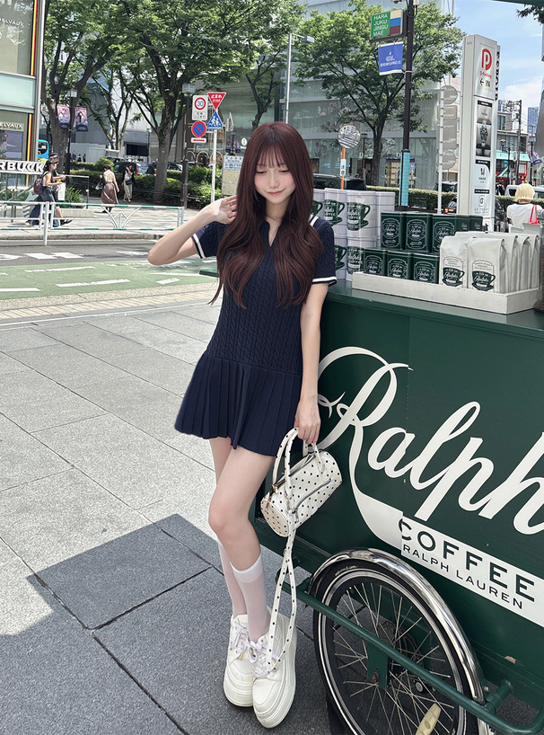 最終値下げ‼️新品タグ付き❗️ プリーツニットワンピース Ｆサイズ ジップ付ニット×ニットワンピース | outlet | axes femme online