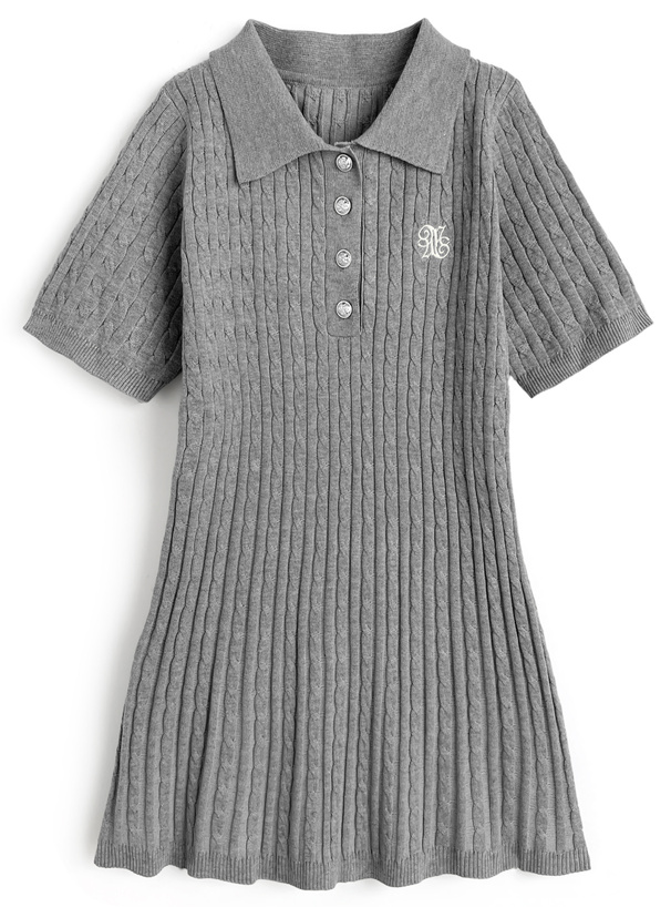 関税/送料込◆*courreges*ピケ ミニ ポロワンピース Louere ワンピース ロゴ刺繍ミニポロワンピース : ZOZOTOWN