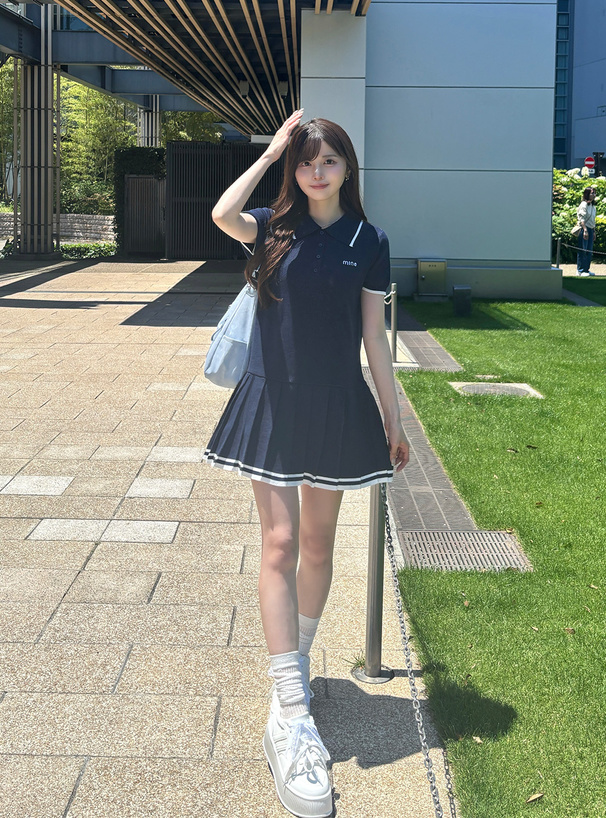【Karen Millen】ジャージー プリーツ ミニ ワンピース org.jpg