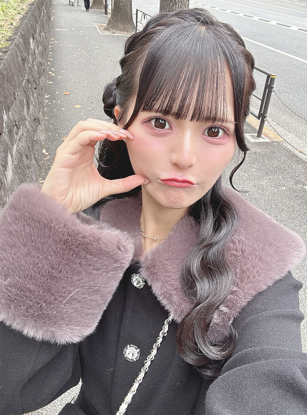 ファーティペット・リボンベルト付きビジューボタンコート[kz697