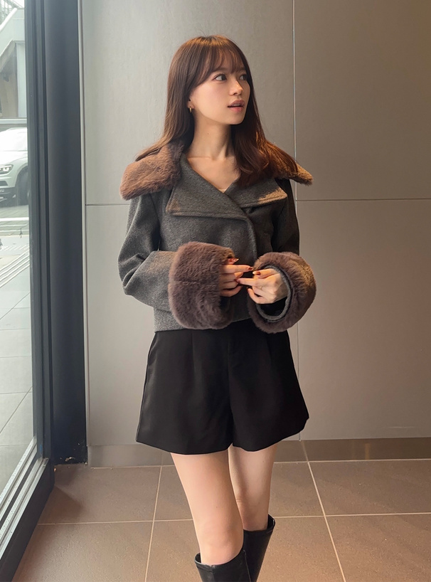 ショート丈　ファーコート 楽天市場】コート ジャケット フォックス リアルファー アウター