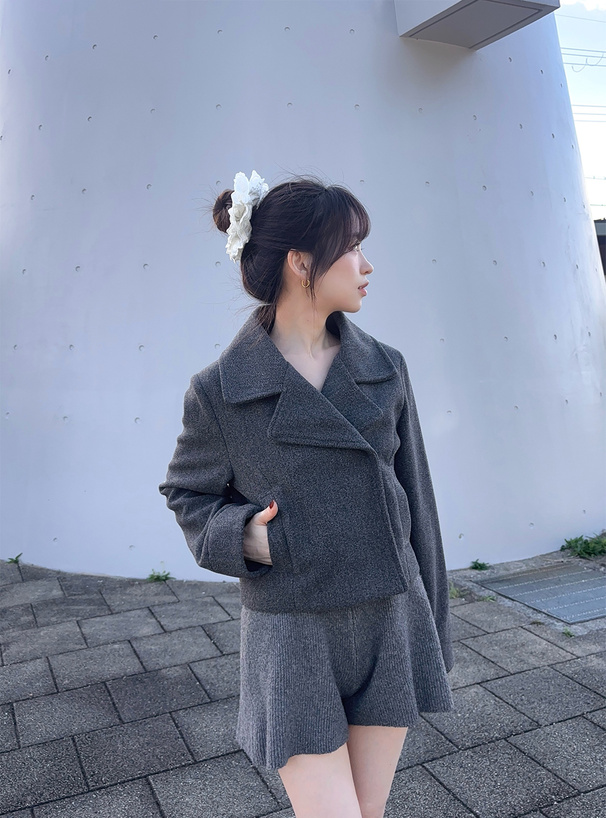 ファー付きショート丈コート[kz698] | レディースファッション通販の