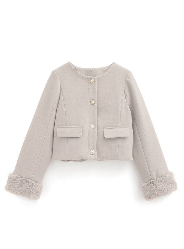 【未使用 美品】大きいサイズ ef-de ビジュー付きショートコート17号 ダブルフェイスカシミヤ ショートコート（JF008745） | JOSEPH