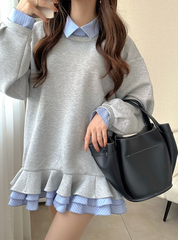 センターフリルワンピース NOMAE チュニック アメスリフリルミニワンピース : ZOZOTOWN