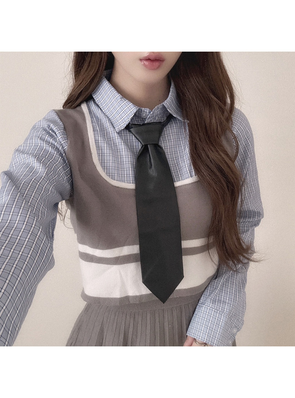 PG フード付きベストとプリーツスカートセット ベストを使った