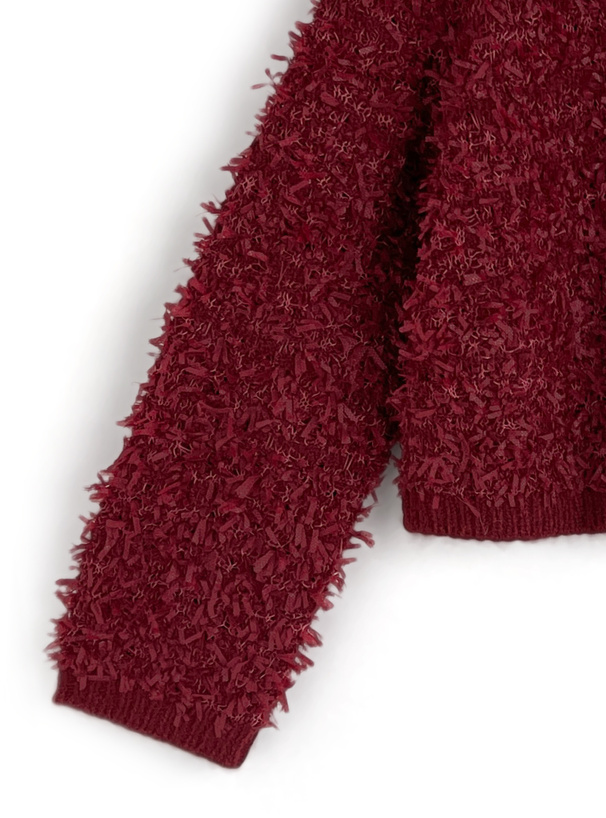 ゴールドボタンチュールヤーンニットカーディガン