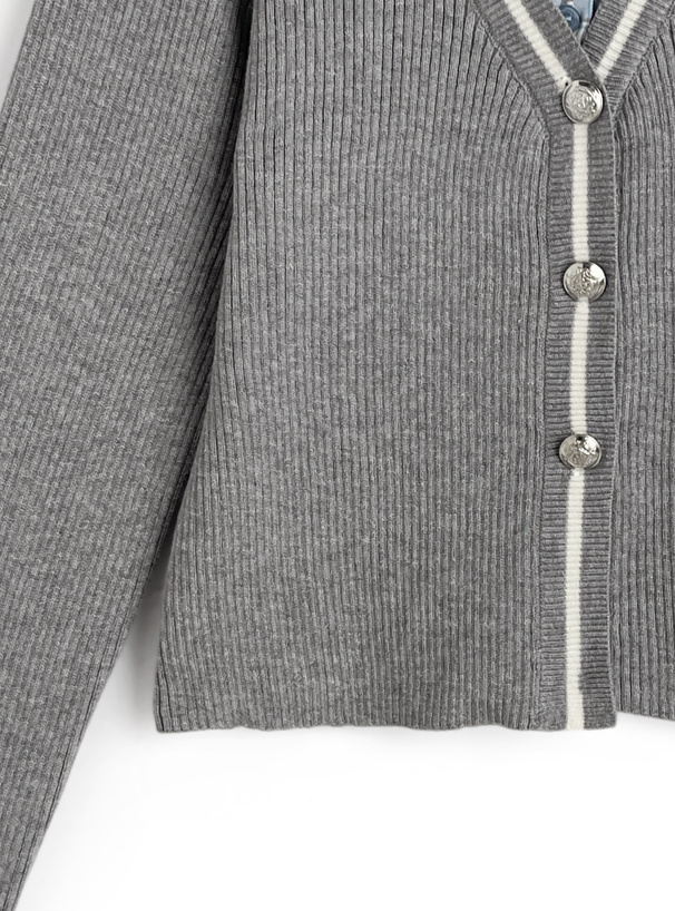 チェック柄シャツレイヤード風ニットトップス