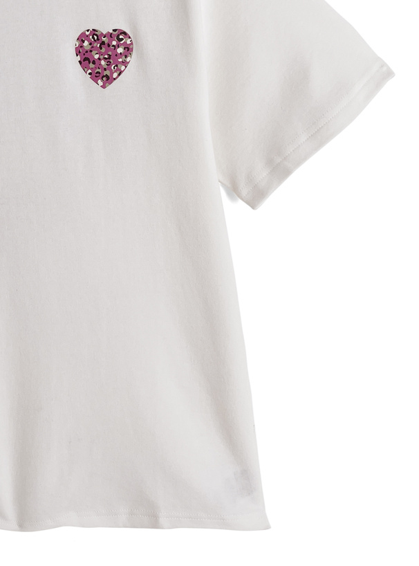 カモフラージュ柄ハートロゴプリントTシャツ