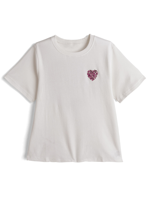 カモフラージュ柄ハートロゴプリントTシャツ