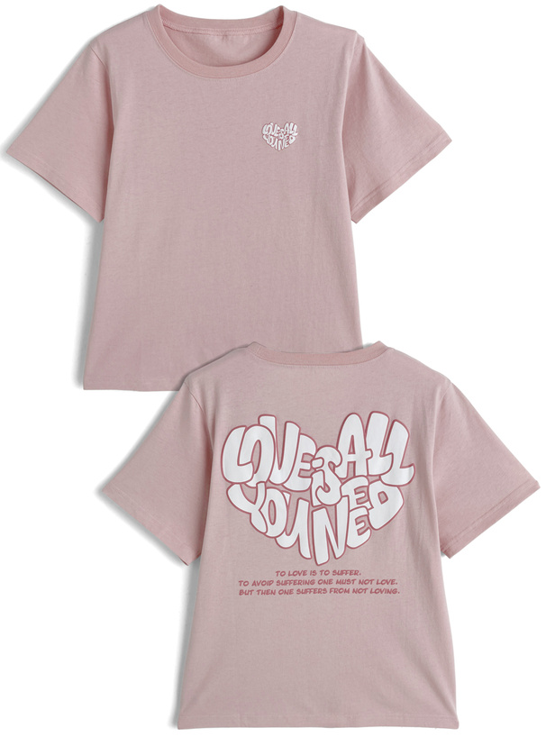 発泡ハートロゴプリントTシャツ