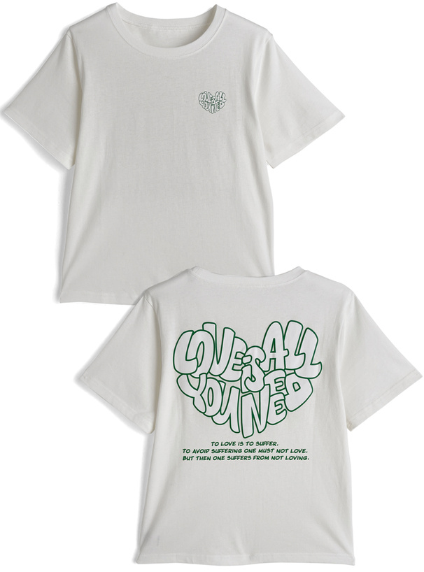 発泡ハートロゴプリントTシャツ